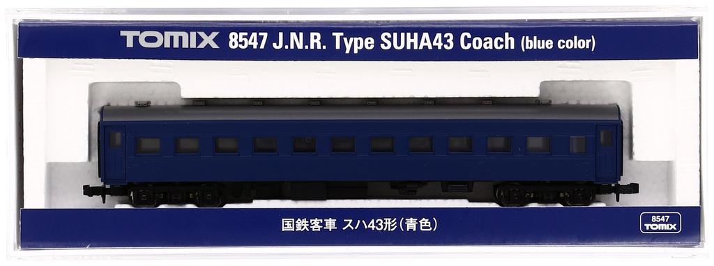 TOMIX N Gauge Suha 43 Blue 8547 Railway Model Passenger Car