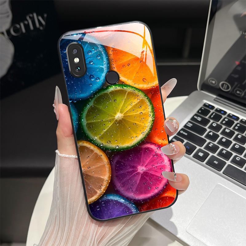 For Redmi Note 5/Note 6 Phone Case Trendy Design Tempered Glass Bumper For Xiaomi Redmi Note 5 6 Pro Full Protection Back Covers