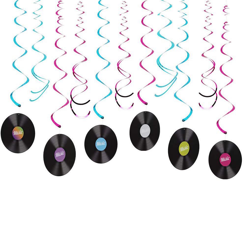 Rock Record Theme Party Hanging Decorations - Birthday Swirl Supplies