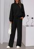 Europe, America and foreign trade 2025 autumn and winter fashion leisure sports suit zipper long-sleeved sweater wide-leg pants two-piece set women