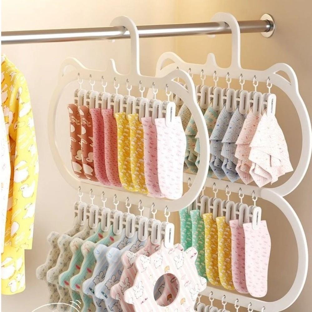 Multi-clip Sock Drying Rack Space-saving Removable Socks Underwear Storage Rack Multi-functional Wardrobe Storage