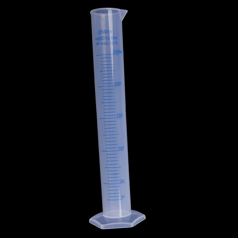 250ml odměrný válec modrá stupnice odolný vůči kyselinám a zásadám odměrný válec