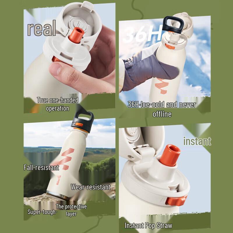 SUPOR 600mL Quick-Open Dual-Drink Insulated Bottle