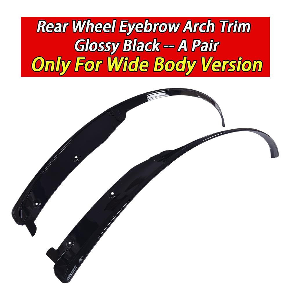 For Corvette C7 2014-2019 Carbon Fiber Look Glossy Black Front and rear fender arches Wheel Trim Fender Arches Molding Flares Rear Glossy Black