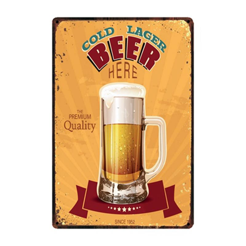 [ WellCraft ] Free Beer Tomorrow Ice Cold Beer Served Here Metal Sign Posters Art Vintage Mural Painting Custom Decor WW4