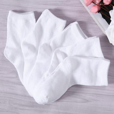 5 Paar Kindersocken aus reiner weißer Baumwolle für Babys, Jungen, Mädchen, solide, atmungsaktive Baumwolle, Sport, Frühling