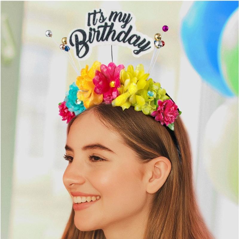 Fascia per Feste di Compleanno Scintillante Copricapo in Plastica per Ragazze Donne Accessori per Foto di Festival