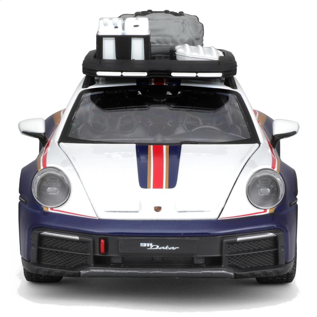 Bburago 1/24 Scale Porsche 911 Dakar White/Blue Diecast Model Car (Finished Model) 18-28029