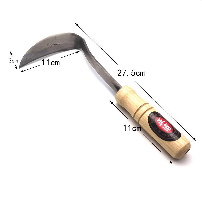 Zhengqing Stainless Steel Crescent Moon Hoe - Long Neck Bent Handle Sickle for Weeding and Vegetable Cutting Stainless Steel Crescent Sickle