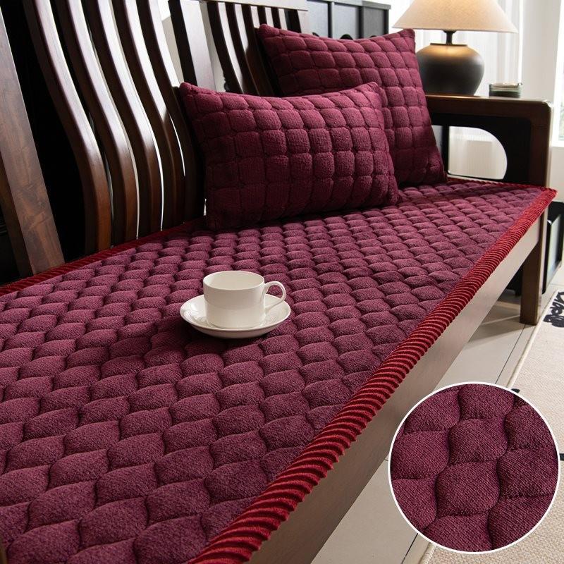 Univerzální protiskluzová měkká podložka na pohovku Zesílený plyšový potah sedadla Jednobarevný Zimní Podzimní Hřejivý Ručník na pohovky Polštář na gauč Obývací pokoj