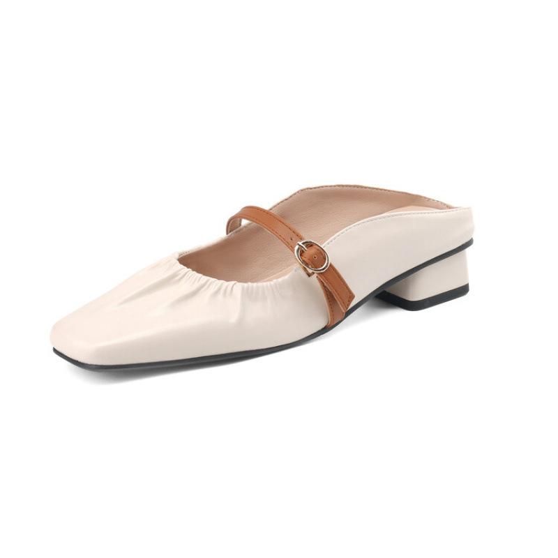 Summer women's bag head slippers casual solid color foot cover rubber soft sole new size sandals flat bottom slippers women