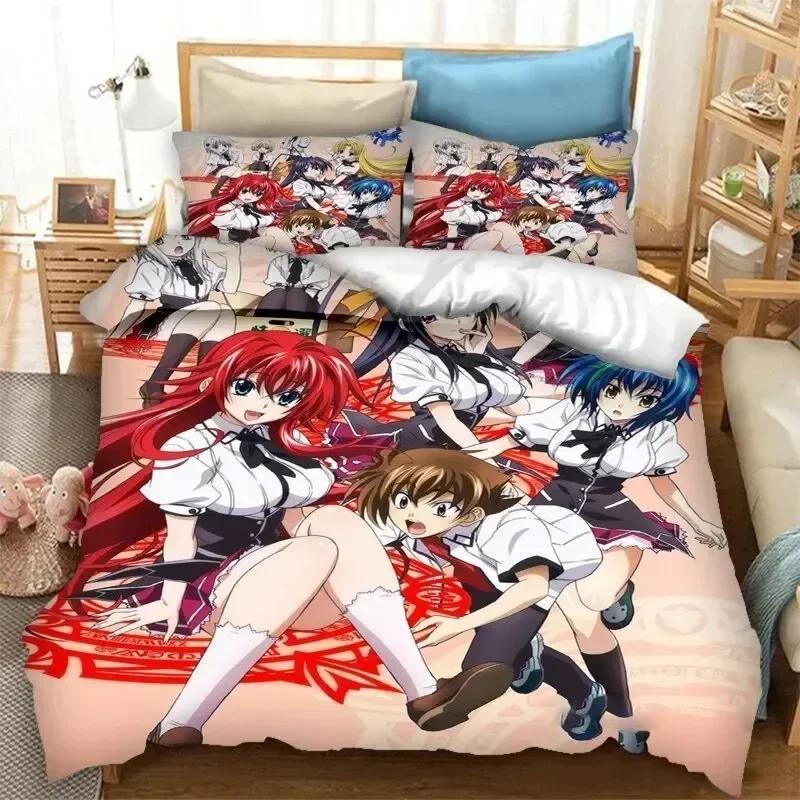 Anime High School DxD Bedding Set Duvet Cover Sheet Printed Bed Set Pillowcase Bed Full Queen King Size Comforter Bedroom