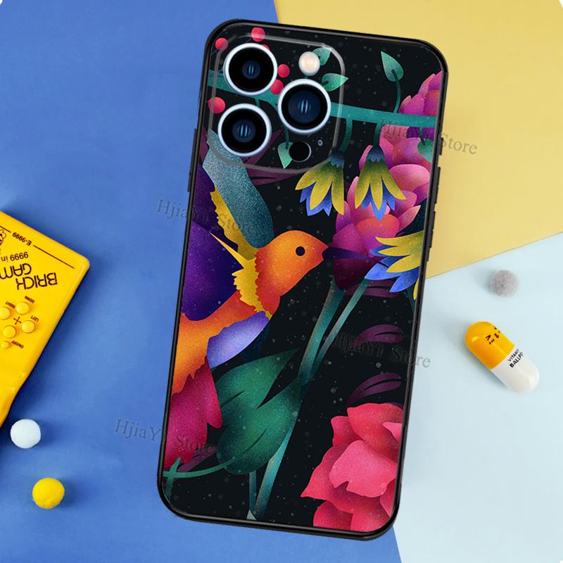 Hummingbird Case For iPhone 11 14 15 16 Plus Soft Phone Cover For iPhone XR X XS 12 13 Pro MAX Mini