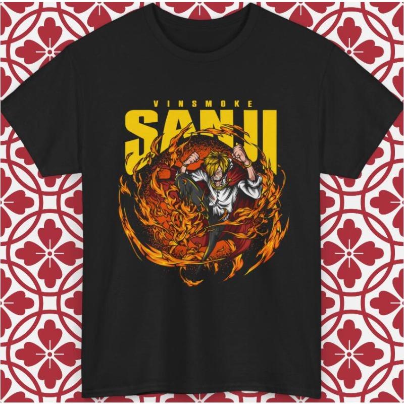 Summer Japanese Anime One Piece Vinsmoke Sanji T-shirt Men Women Short Sleeve Oversize Casual Tee Cotton Unisex Streetwear Loose