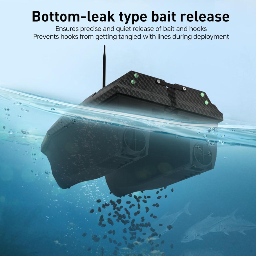GPS Fishing Bait Boat LOKEEVAN D50B 590 Brushed Motor Dual 15600mAh Battery 2kg Load 500M Remote Control Night Light