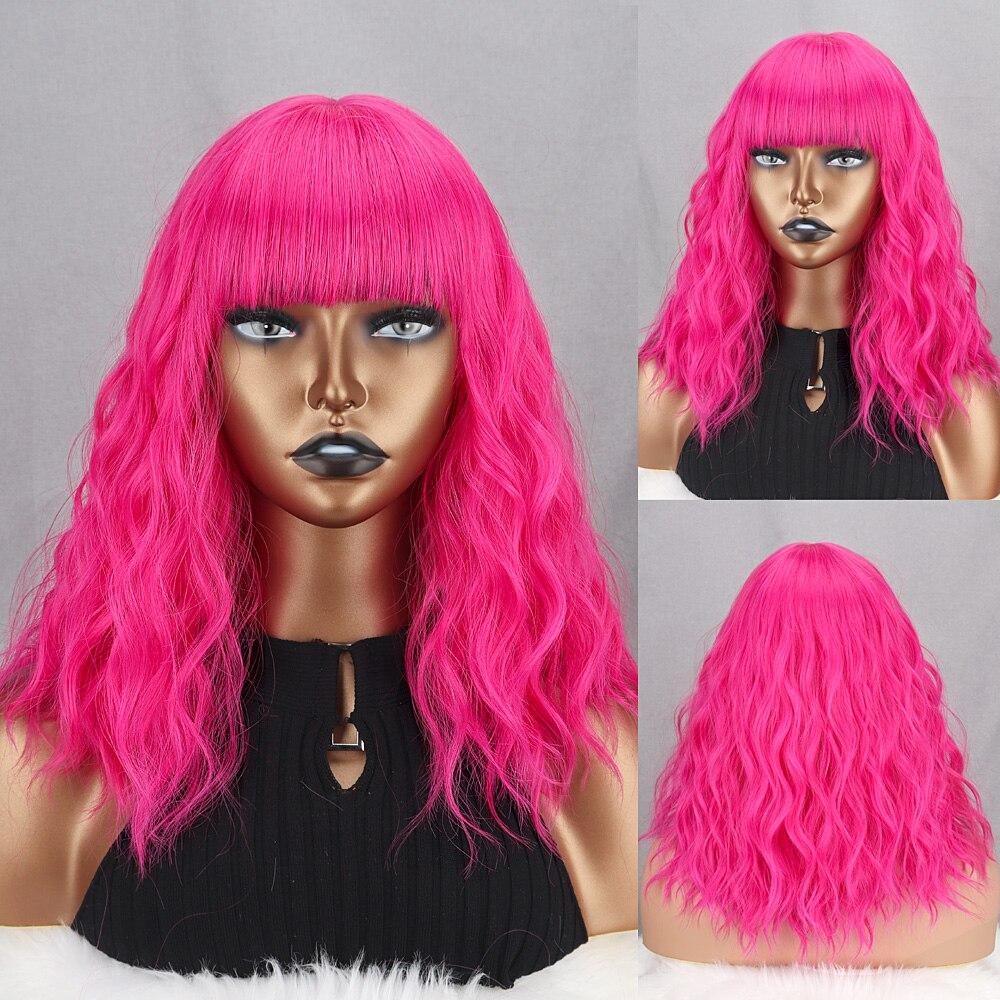 

XINRAN Женская мода Короткий пышный волнистый парик с челкой Синтетическое волокно Натуральная кукурузная волна Повседневная одежда Косплей Коричневый цвет Короткий волнистый парик 30 cm