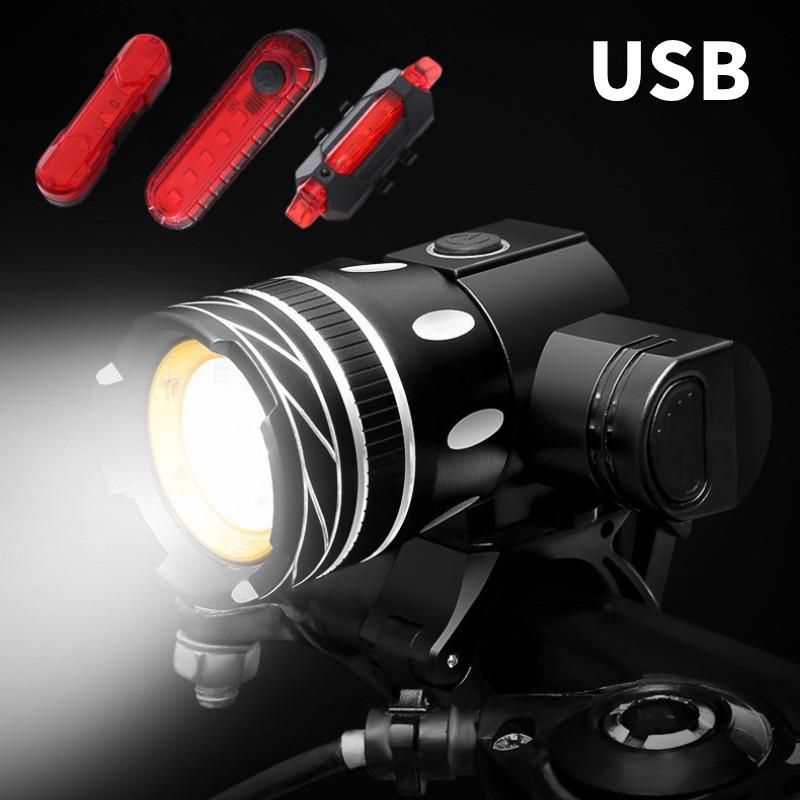 Rechargeable Led Mountain Bike Lights 50000lm Bicycle Torch Front And Rear Lamp