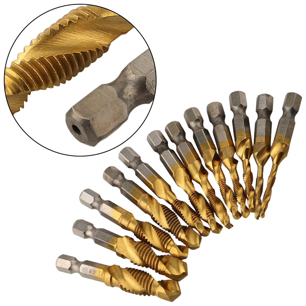 For Bench Drills Compound Taps Set 1/4" Hex Shank Anti-slip Handle Bench Drill Compatible Connecting Screw Extractor