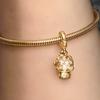 Pandora Love Snowflake Snow Globe Gold Plated Copper Silver Alloy Glass Synthetic Cubic Zirconia Pendant Women's Gold 762825C01