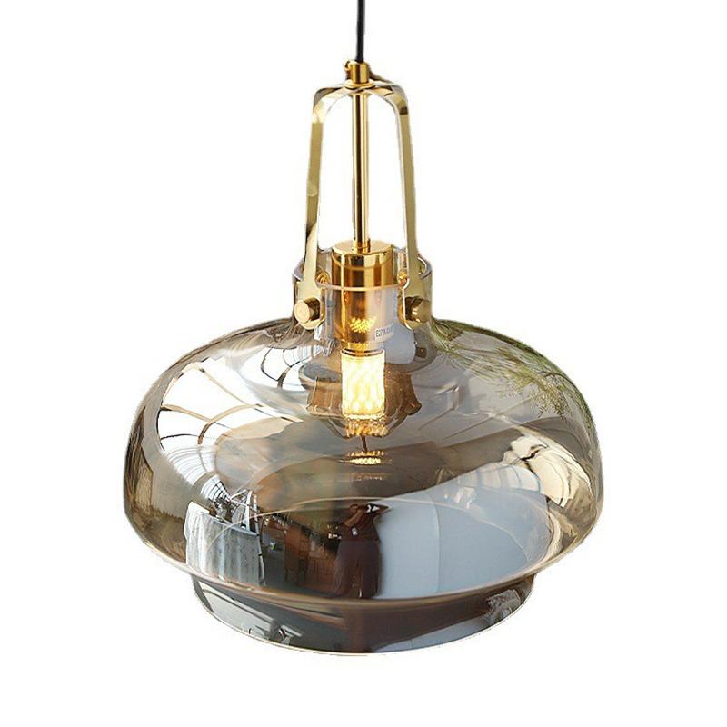 American Vintage Amber Glass Pendant Lamp Nordic Modern Home Decoration Bedroom Study Living Room Chandelier Atmosphere LED Lamp