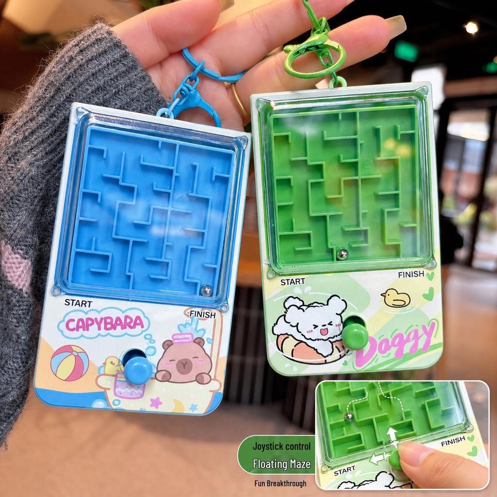 Mini Floating Maze Ball Keychain Toy Ornament Claw Machine Gift