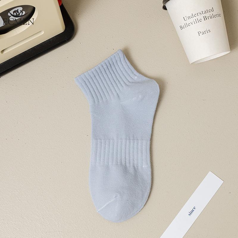 

Женские короткие носки весна-лето тонкие однотонные спортивные впитывающие пот короткие универсальные базовые хлопковые носки One size синий