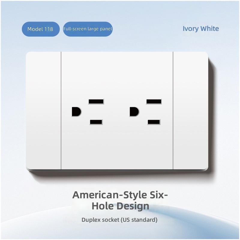 American Standard Switch Wall Modern Light Home Electrical Switch 1 Gang 2 Way Wall Switch (as the picture,118mm*78mm&US Standard)