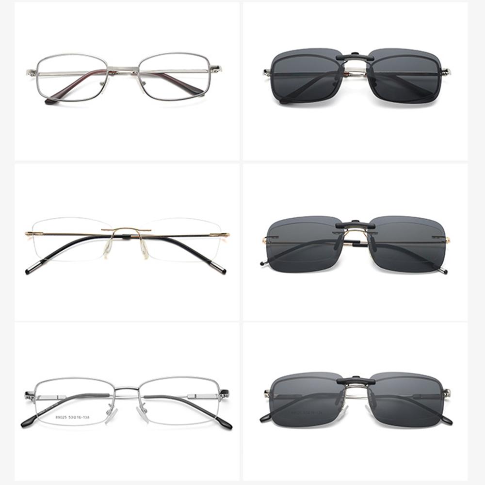 Polarized Rimless Men Clip On Sunglasse Glasses Narrow Clip-on Lenses Women Anti-glare Sunglasses UV400 Goggles New In