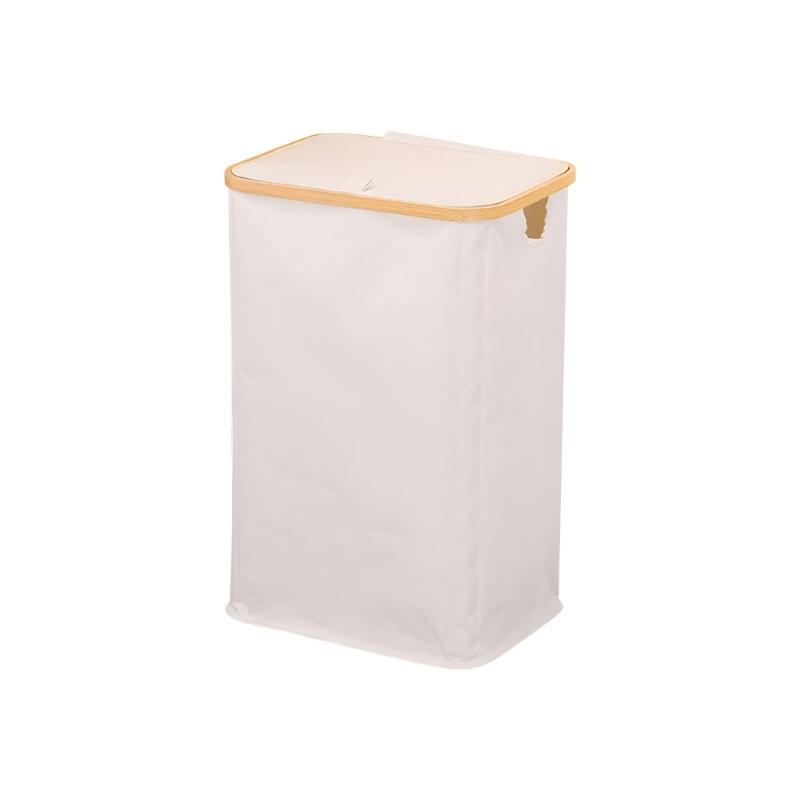 

Elegant Laundry Storage Basket from Bamboos and Oxford Materials with Dust Resistant Lid for Dirty Clothes 75L