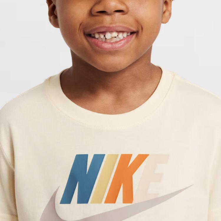 Nike T-Shirt Logo Soft Comfortable Short Sleeve Kids Tops DX7633-113