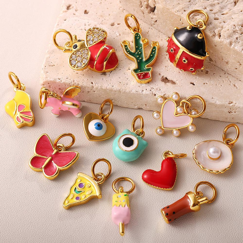 Cartoon Color Oil Drop Pendant Accessories Cute And Diverse Ice Cream Flower Diy Earrings Pendant