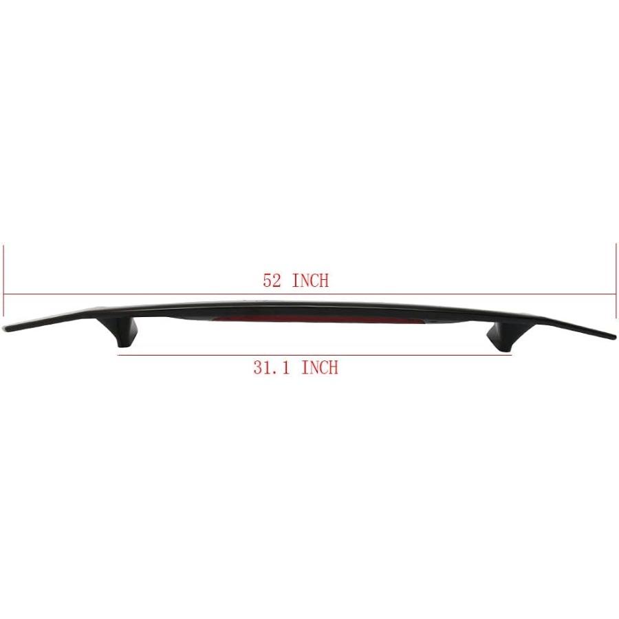 Trunk Spoiler Compatible with Universal Cars IKON Style Glossy Black ABS Spoiler Wing Body Kit with Integrated 3rd Brake Light