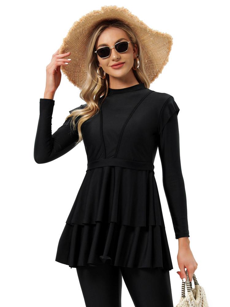 2022 Women's Conservative Muslim Swimsuit with Chest Pad