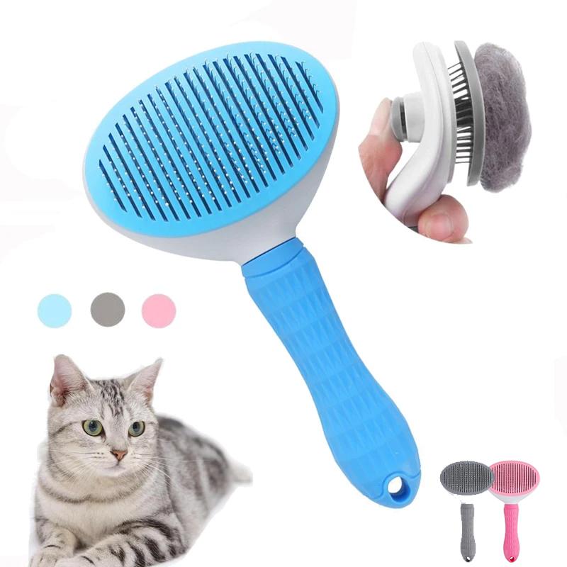 Dog Brush Pet Cat Comb Self Cleaning Pet Hair Remover Brush For Cats Dogs