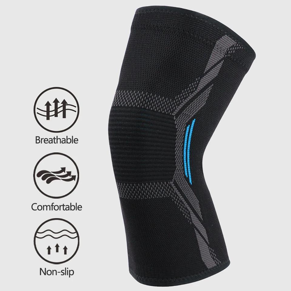 1Pcs Knitted Nylon Sports Knee Pad Warm Cold-Proof Sleeve for Running Basketball Skipping Rope Riding Protective Gear