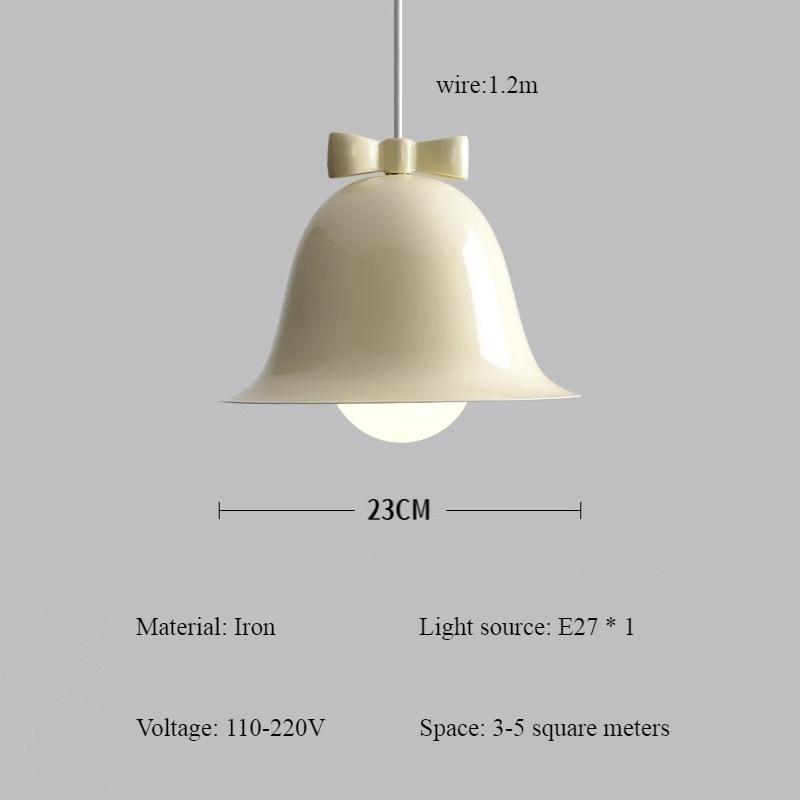 Christmas Bell Macaron Rainbow Iron Pendant Lamp Modern Nordic Bedroom Board Study Home Decoration Chandelier E27 Luster Light