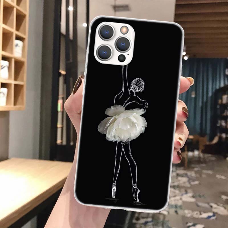 Ballerina Ballett Tanzen Weiche Handyhülle Für iPhone 16 15 14 13 12 11 Pro Max X XR XS 7 Plus 8 + SE 2020 Muster Individuell Angepasste Abdeckung