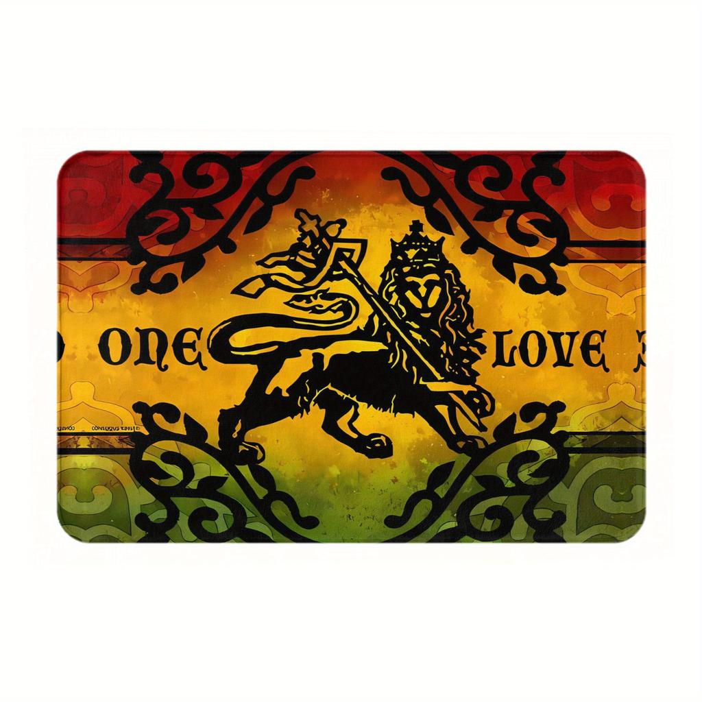 Löwe von Juda Rasta Jamaikanischer Reggae Fußmatte Matte Anti-Rutsch Rastafarian Kunst Badezimmer Küche Garten Teppich Teppich