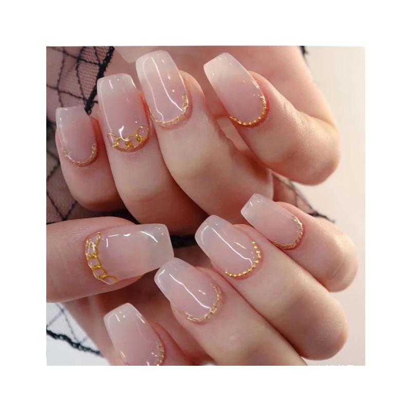 Round Head Full-Cover Short Painted Nail Art Tips