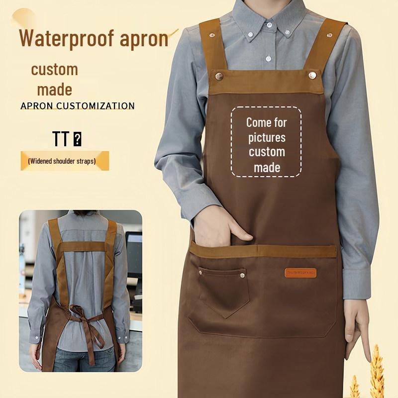 Waterproof Oil-proof Canvas Apron for Kitchen and Catering - Wear-resistant & Customizable