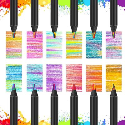 12 buc. Creioane colorate curcubeu Creioane multicolore pentru copii, adulți, desen pentru realizarea de cărți