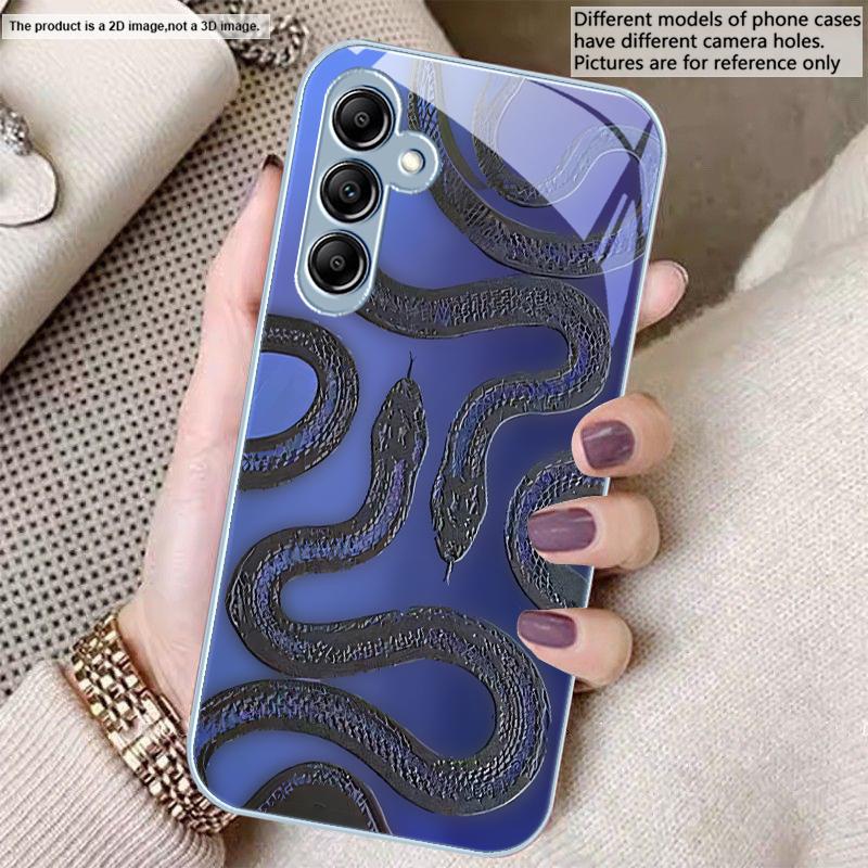 Black green king snake For Samsung A 20 30 22 23 24 25 26 31 32 33 34 35 42 50 51 52 53 54 55 56 70 71 72 73 glass phone case