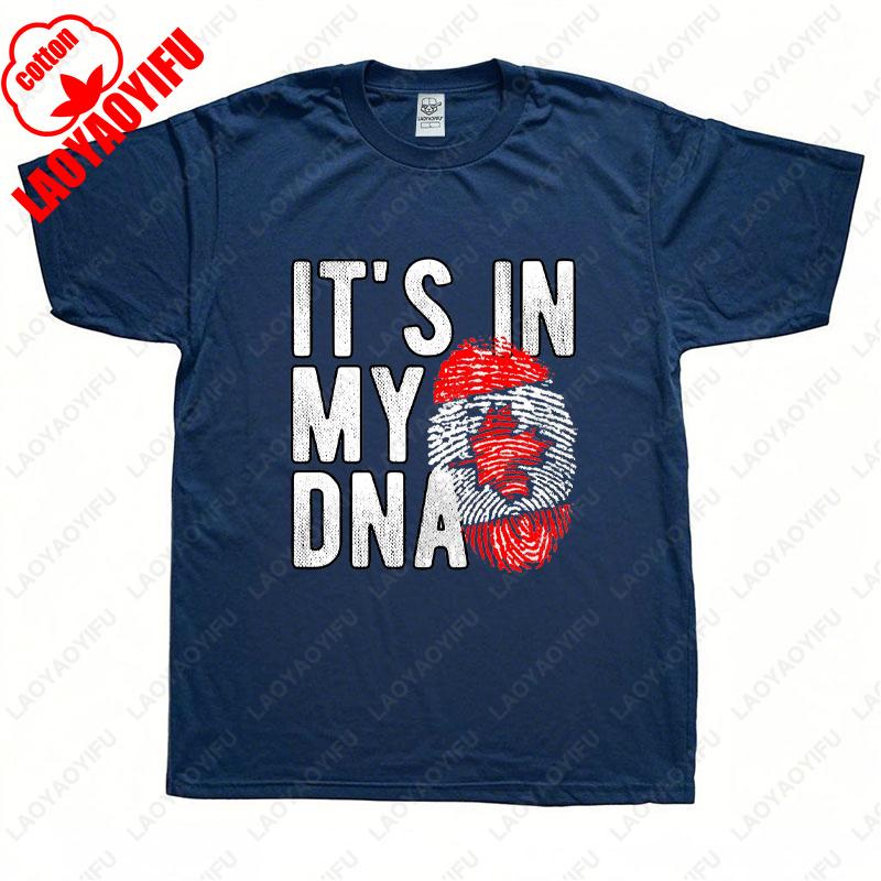 

Its in My DNA Canada Flag Fingerprint Printed Tshirt Summer Woman Man Patriotism High Quality Cotton T Shirts Shortsleev 4XL