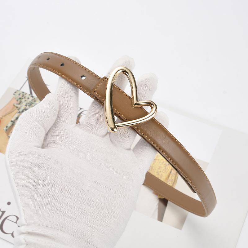 Ladies Belt Jeans Decorative Belt Wind Simple Leather Belt Trendy Love Buckle
