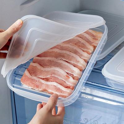 1 Stück Transparent mit Deckel Gitter Kühlschrank Großes Fassungsvermögen Aufbewahrungsbox Gefrierfach für Fleisch Lebensmittel Unterverpackt Küchenwerkzeuge