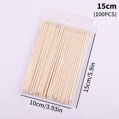 100 Unidades Empurrador de Cutículas de Unha Palitos de Madeira Removedor de Manicures de Unha Design de Madeira Palito para Desenho de Esmalte Gel de Unha Ferramentas para Nail Art