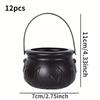 3/6pcs Halloween Witch Candy Bowl Mini Black Plastic Witches Cauldron Pumpkin Treat Bucket Candy Basket for Halloween Table Deco
