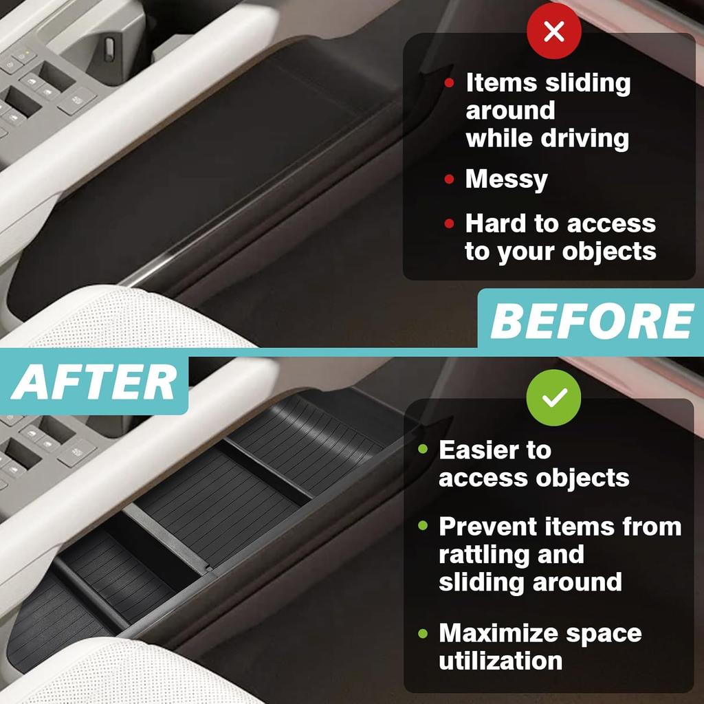 BestEvMod for Ioniq6 Lower Center Console Organizer Tray Storage Box Armrest Accessories ABS Material Compatible with Hyundai Ioniq 6 Accessories