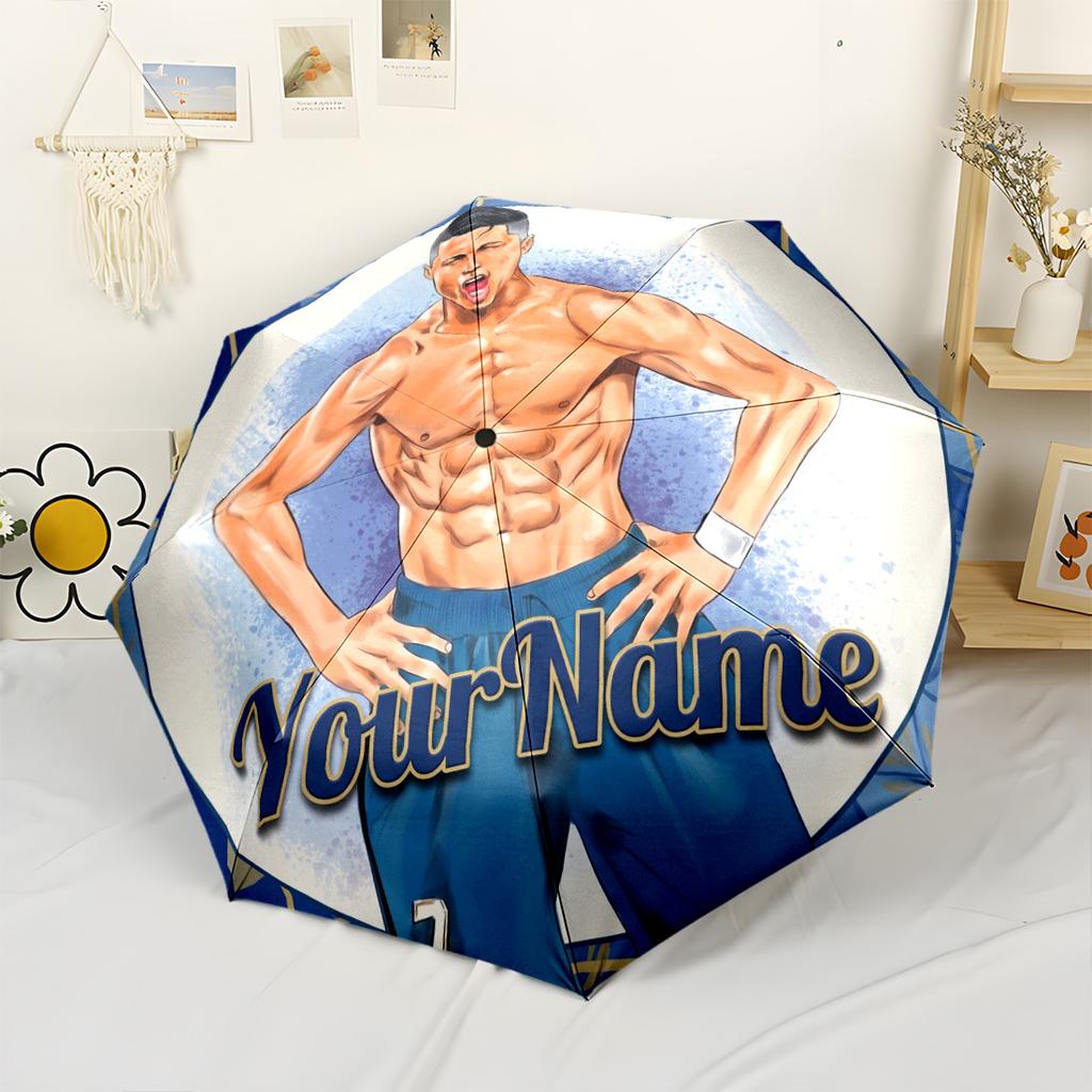 Cristiano Ronaldo Customized Name Umbrella Outdoor Automatic Umbrella Compact 8-Rib Design Foldable Design Perfect for Outdoor Adventures Elegant