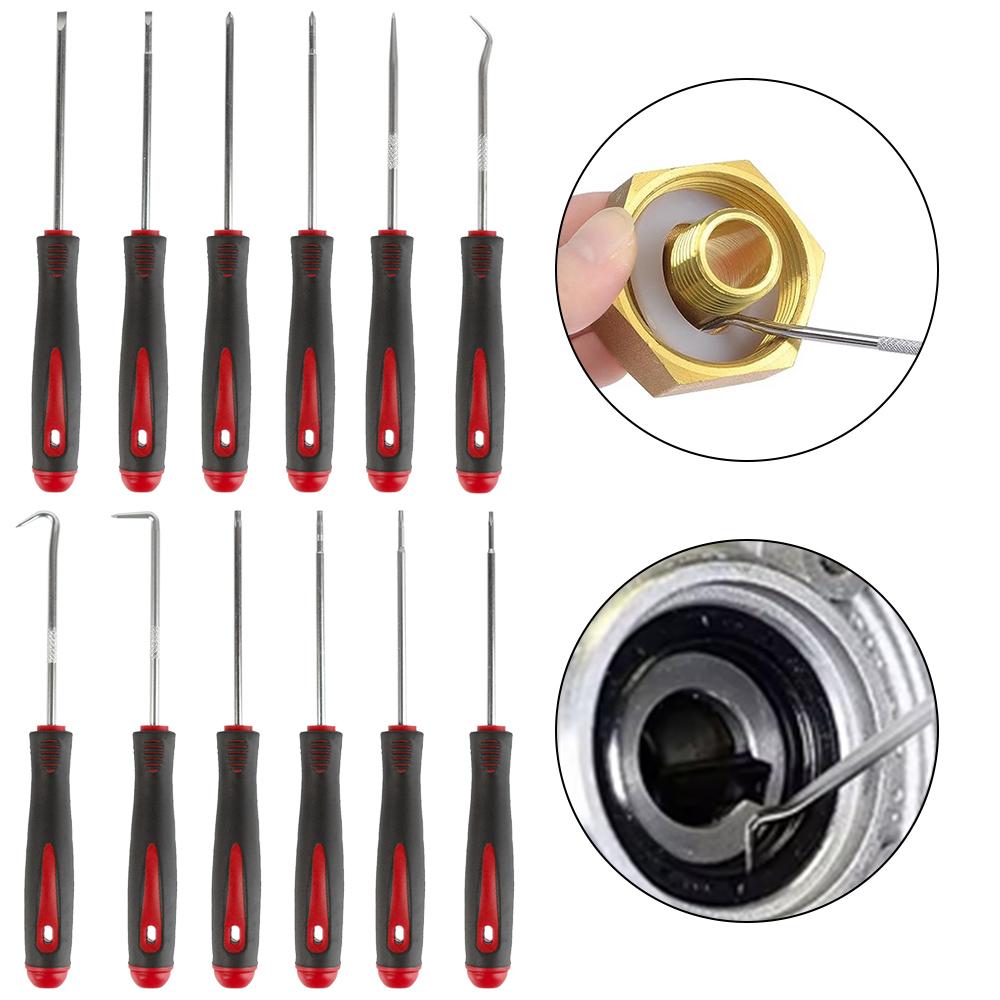 Garage Tools Screwdriver Set Car Oil Seal Fuel Seal Hook Precision Automotive Pick Set Puller Craft Tools O-Ring Removal 12pcs